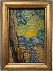 Vincent Van Gogh Dutch 1853-1890 Oil on Canvas painting in the style of. Gaugin, Monet, Degas Period