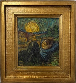 Vincent Van Gogh Dutch 1853-1890 Oil on Canvas painting in the style of. Gaugin, Monet, Degas Period