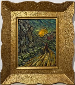 Vincent Van Gogh Dutch 1853-1890 Oil on Canvas painting in the style of. Gaugin, Monet, Degas Period