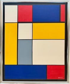 Piet Mondrian Dutch 1872- 1911 Oil on Paper Painting in the style of. Modernism and Abstraction Era