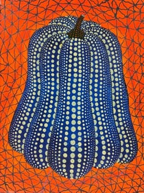 Yayoi Kusama (B.1929), In the Style of. Andy Warhol and Haring Pop Art Era. Oil on Canvas