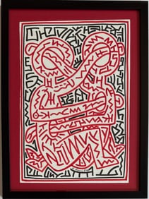 Keith Haring American 1958 - 1990 Felt Pen on Paper In The Style of. Warhol and Haring Pop Art Era.