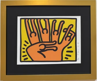 Keith Haring American 1958 - 1990 Silkscreen on paper Warhol Haring Pop Art Era.