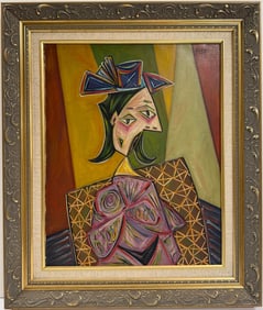 Pablo Picasso Spanish Oil on Canvas painting in the style of. Dali, Chagall & Picasso Era