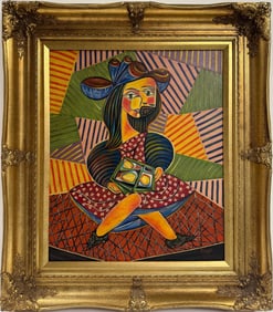 Pablo Picasso Spanish Oil on Canvas painting in the style of. Dali, Chagall & Picasso Era