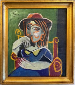 Pablo Picasso Spanish Oil on Canvas painting in the style of. Dali, Chagall & Picasso Era