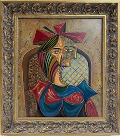 Pablo Picasso Spanish Oil on Canvas painting in the style of. Dali, Chagall & Picasso Era