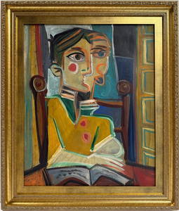 Pablo Picasso Spanish Oil on Canvas painting in the style of. Dali, Chagall & Picasso Era