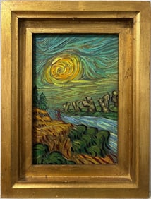 Vincent Van Gogh Dutch 1853-1890 Oil on Canvas painting in the style of. Gaugin, Monet, Degas Period