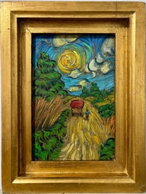 Vincent Van Gogh Dutch 1853-1890 Oil on Canvas painting in the style of. Gaugin, Monet, Degas Period
