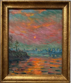 Claude Monet French 1840 - 1926 Oil on Canvas In the Style of. Renoir & Manet Impressionist Era.