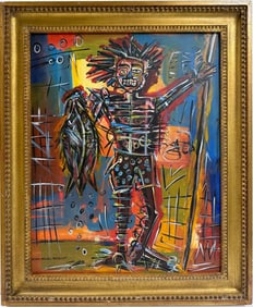 Jean Michel Basquiat Abstract In The Style of. Neo Expressionism & Modern Era Mixed Media/Canvas.