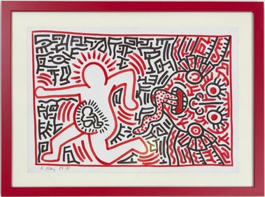 Keith haring American 1958 - 1990 Felt Pen on Paper In The Style of. Warhol and Haring Pop Art Era.