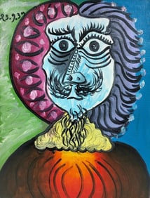 Pablo Picasso Spanish Oil on Canvas In The Style Of. Dali, Magritte, Chagall & Picasso Era
