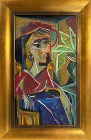 Pablo Picasso Spanish Oil on Canvas painting in the style of . Dali, Magritte, Chagall & Picasso Era