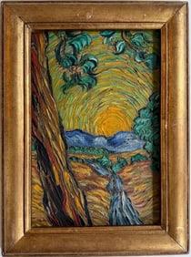 Vincent Van Gogh Dutch 1853-1890 Oil on Canvas painting in the style of. Gaugin, Monet, Degas Period
