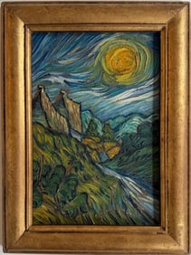 Vincent Van Gogh Dutch 1853-1890 Oil on Canvas painting in the style of. Gaugin, Monet, Degas Period