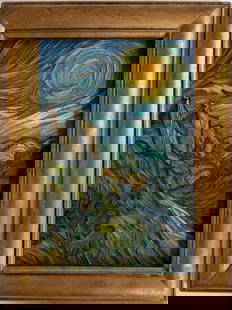 Vincent Van Gogh Dutch 1853-1890 Oil on Canvas painting in the style of. Gaugin, Monet, Degas Period: Title: Untitle Technique: Oil on canvas Measures: 12 x 9 in Year: Undated Condition: Good Provenance: Private collection Visual Description:This vibrant landscape, painted with thick impasto strokes,