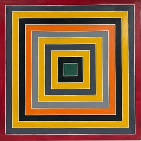 Frank Stella American 1936-2024 Oil on Canvas In the style of. Jasper Johns, Pollock, Newman Era