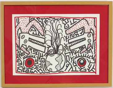 Keith Haring American 1958 - 1990 Felt Pen on Paper In The Style of. Warhol and Haring Pop Art Era.