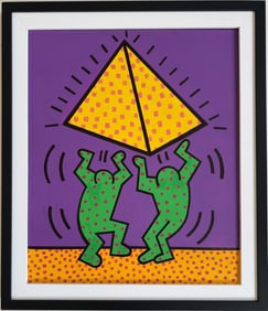 Keith Haring American 1958 - 1990 Acrylic/Canvas In The Style of. Warhol & Haring Pop Art Period.