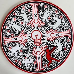 Keith Haring American 1958 - 1990 Acrylic/Canvas In The Style of. Warhol & Haring Pop Art Period.