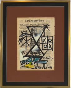 Jean Michel Basquiat Abstract In The Style of. Neo Expressionism & Modern Era Mixed Media/Paper.