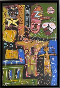 Jean Michel Basquiat Abstract In The Style of. Neo Expressionism & Modern Era Acrylic/Canvas.