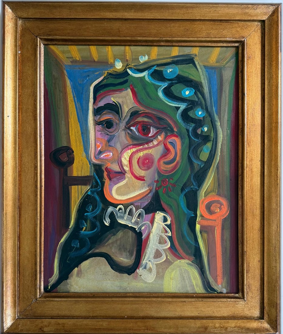 Pablo Picasso Spanish Oil on Canvas In The Style Of. Dali, Magritte, Chagall & Picasso Era
