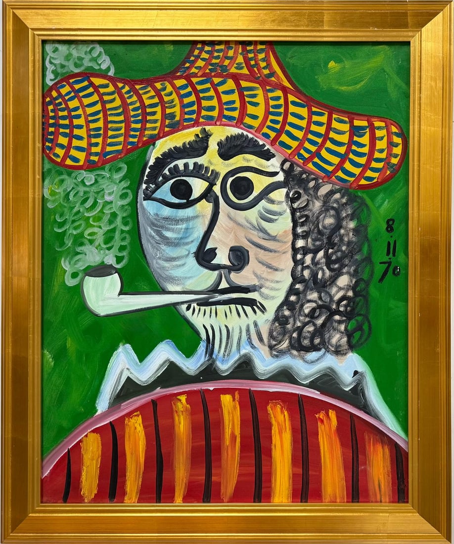 Pablo Picasso Spanish Oil on Canvas In The Style Of. Dali, Magritte, Chagall & Picasso Era (1 of 9)
