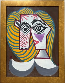 Pablo Picasso Spanish Oil on Canvas In The Style Of. Dali, Magritte, Chagall & Picasso Era