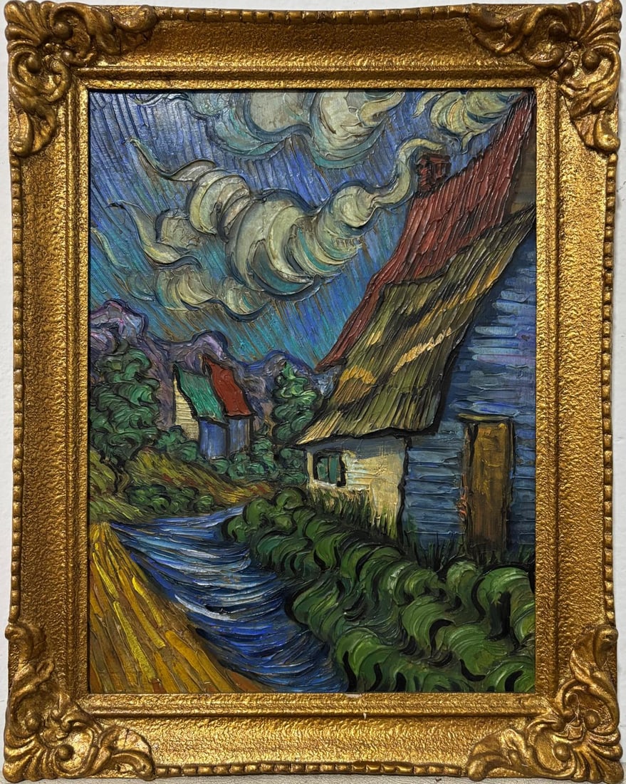 Vincent Van Gogh Dutch 1853-1890 Oil on Canvas painting in the style of. Gaugin, Monet, Degas Period (1 of 7)