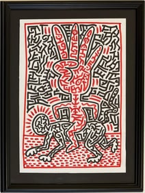 Keith Haring American 1958 - 1990 Felt Pen on Paper In The Style of. Warhol and Haring Pop Art Era.