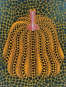Yayoi Kusama (B.1929), In the Style of. Andy Warhol and Haring Pop Art Era. Oil on Canvas