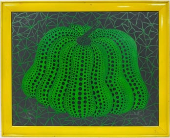 Yayoi Kusama (B.1929), In the Style of. Andy Warhol and Haring Pop Art Era. Oil on Canvas
