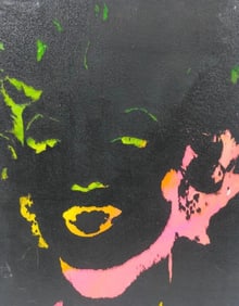 Andy Warhol American 1928-1987 Acrylic/Canvas in the style of. Haring and Warhol Pop Art Era