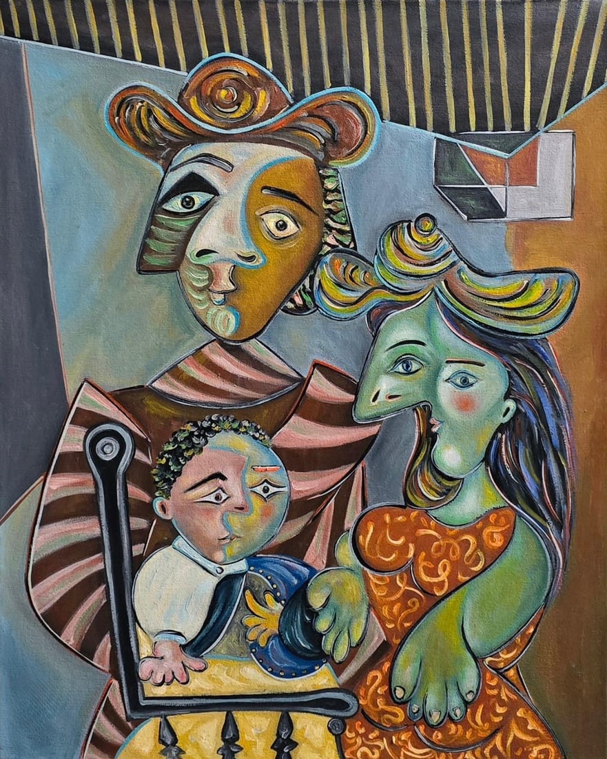 Pablo Picasso Spanish 1881-1973 Oil on Canvas in the style of  . Dali,Magritte,Chagall & Picasso Era