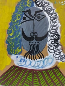 Pablo Picasso Spanish 1881-1973 Oil on Cardboard in the style of . Dali,Chagall & Picasso Era