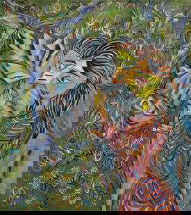 Pablo Picasso Spanish 1881-1973 Oil on canvas in the style of . Dali,Chagall & Picasso Era: Title: Untitle Technique: Oil on canvas Measures: 20 x 18 in Year: 1962 Condition: Good Provenance: Private collection, Spain (Barcelona); later in a private collection, France This expressive cubist