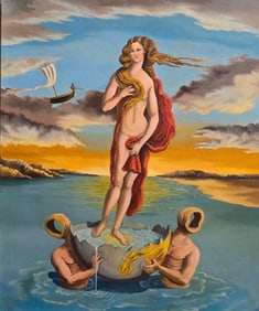 Salvador Dali Spanish 1904 - 1989 Oil on Canvas Painting in the style of. Picasso & Dali Surrealism