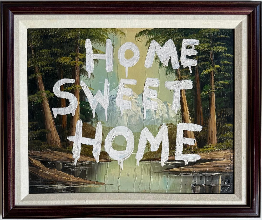 Banksy Anonymous British Aerosol spray on cardboard in the style of , Basquiat , Haring Style (1 of 6)