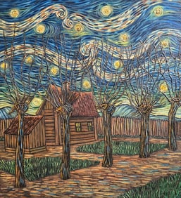 Vincent Van Gogh Dutch 1853-1890 Oil on Canvas painting in the style of. Gaugin, Monet, Degas Period