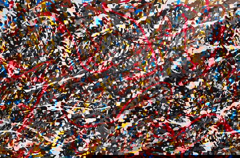Jackson Pollock American Oil on canvas Painting In The Style of. Rothko, Kline, & Pollock Era: Title: Untitled Technique: Oil on canvas Measures: 26 x 17 in Year: Undated Condition: Good Provenance: Private collection, France. Acquired in a private sale. Visual Description:This abstract composi