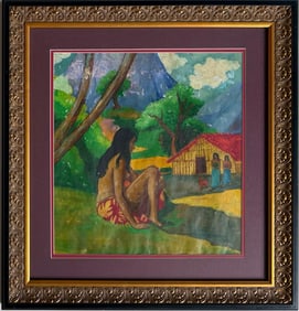 Paul Gauguin French 1848-1903 Pastel on Paper Painting in the style of Monet Picasso Van Gogh