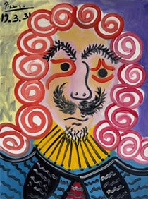 Pablo Picasso Spanish 1881-1973 Oil on Canvas in the style of . Dali,Magritte,Chagall & Picasso Era