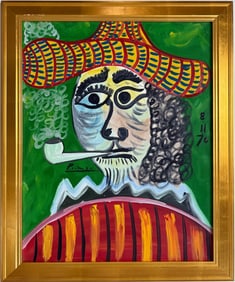 Pablo Picasso Spanish 1881-1973 Oil on Canvas in the style of . Dali,Magritte,Chagall & Picasso Era