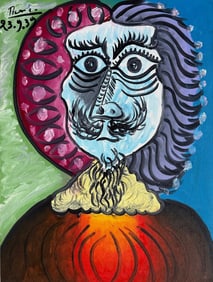 Pablo Picasso Spanish 1881-1973 Oil on Canvas in the style of . Dali,Magritte,Chagall & Picasso Era