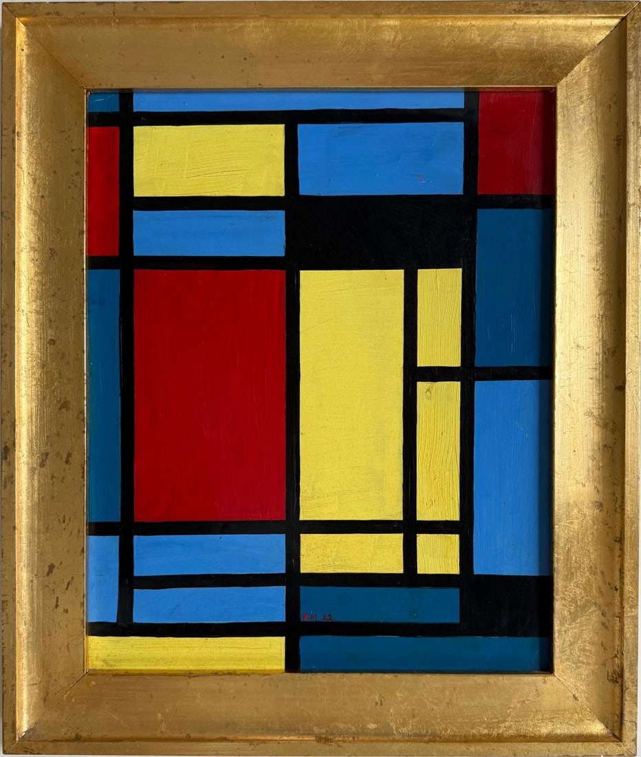 Piet Mondrian Dutch 1872- 1911 Oil on Canvas Painting in the style of. Kandinsky, Malevich Era: Title: Composition N°XII with Blue, Red and Yellow Technique: Oil on canvas Measures: 20 x 16 inches Year: 1922 Condition: Good Provenance:Private Collection, Paris Frederick Schang, New York (acquir