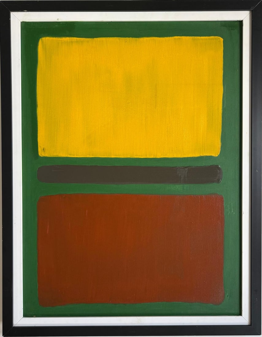 Mark Rothko Russian 1903 - 1970 Oil on Canvas painting in the style of. Pollock, Kline, Abstract Era: Title: N 16 111 Technique: Oil on canvas Measures: 31 x 23 inches Year: 1961 Condition: Good Provenance: Private Collection Acquired directly from the artist in New York by Joseph Steven in 1967 By de