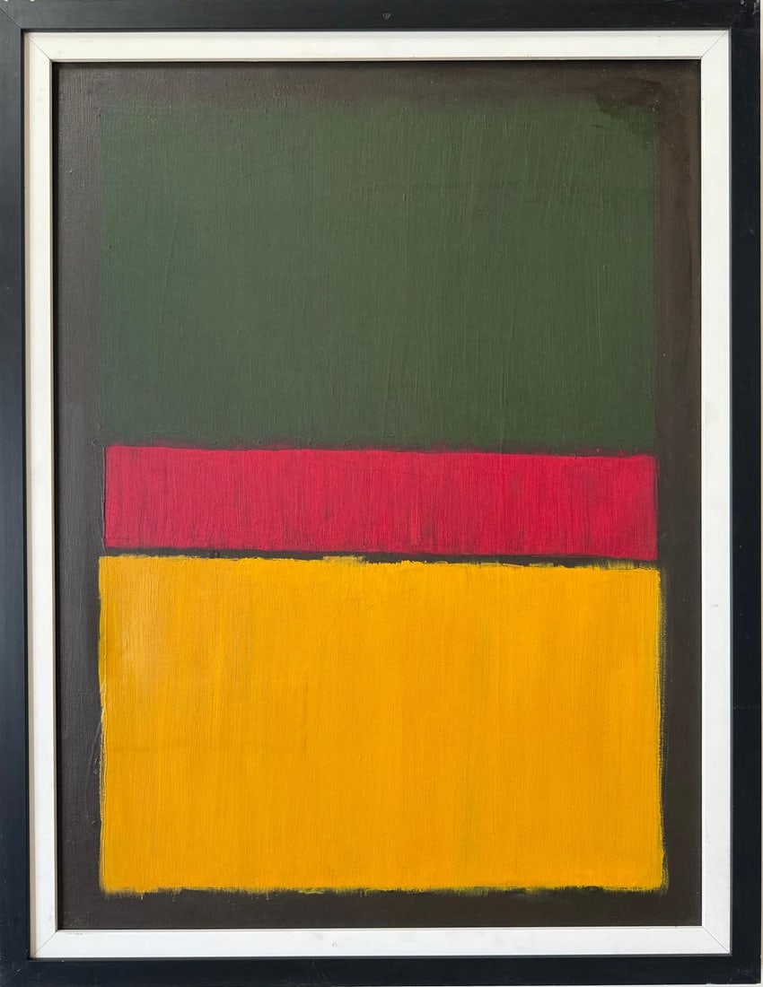 Mark Rothko Russian 1903 - 1970 Oil on Canvas painting in the style of. Pollock, Kline, Abstract Era (1 of 8)